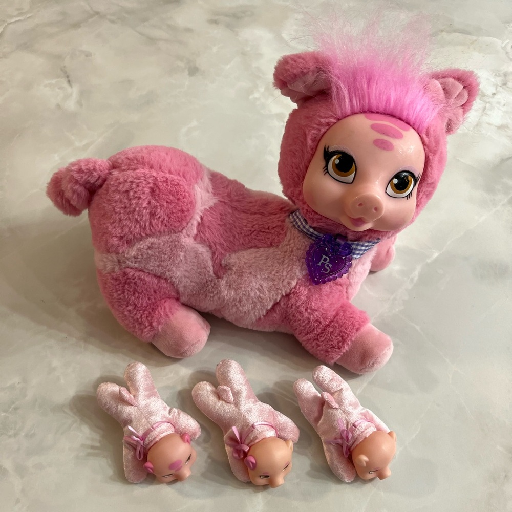 Pink Stuffed Animal Pig with Babies